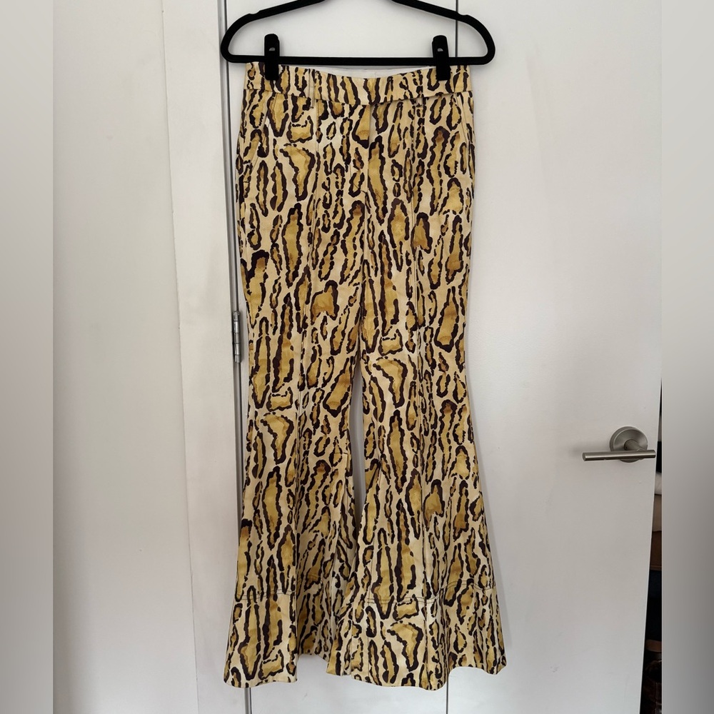 NACKIYE Mick Flared Trouser in a Custom Leopard Print